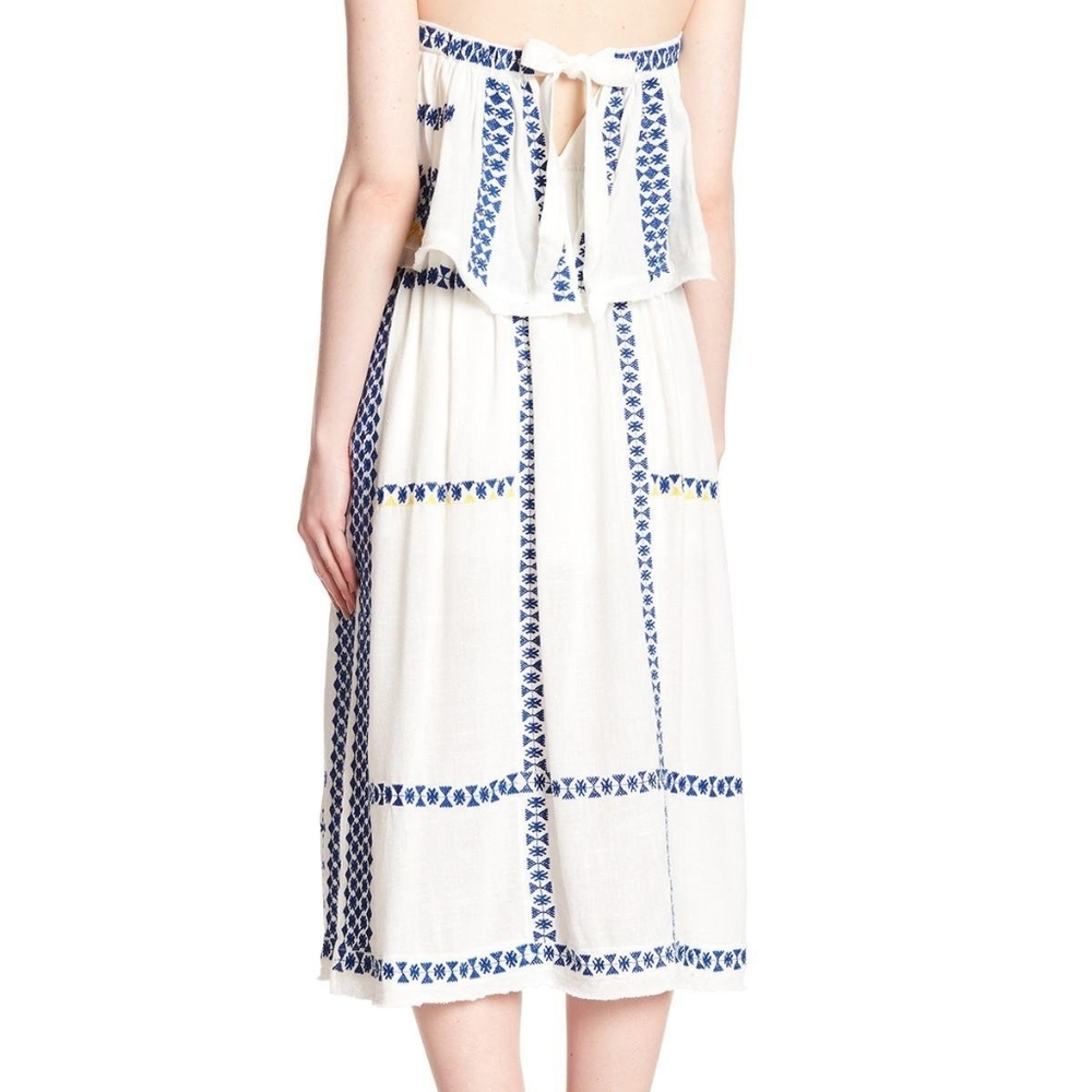 Free People Wild Romance Embroidered Dress in Ivory Size Small - Picture 4 of 12